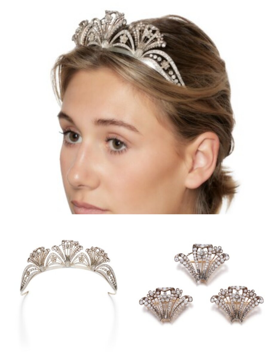 Алмазная тиара, начало 20 века. Начальная ставка 10 тыс евро. 