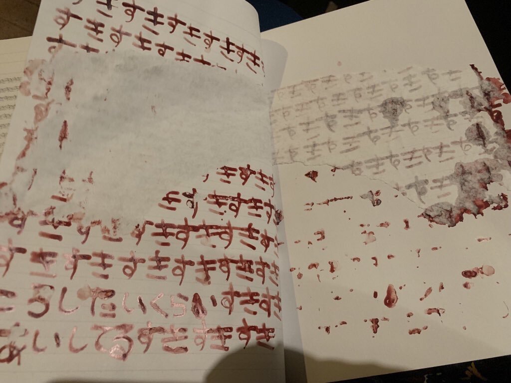 Я люблю тебя написано кровью на бумаге