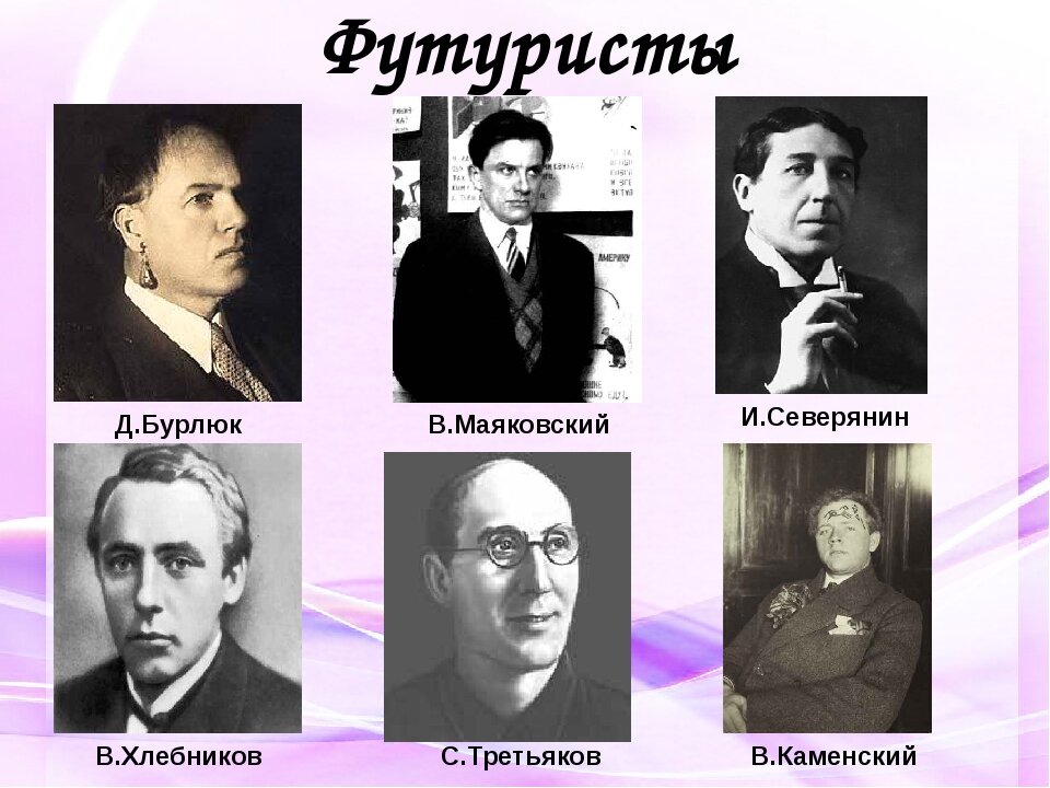 Наиболее яркие представители. Поэты футуристы серебряного века. Писатели футуристы 20 века русские. Футуристы серебряного века представители. Писатели футуризма серебряного века.