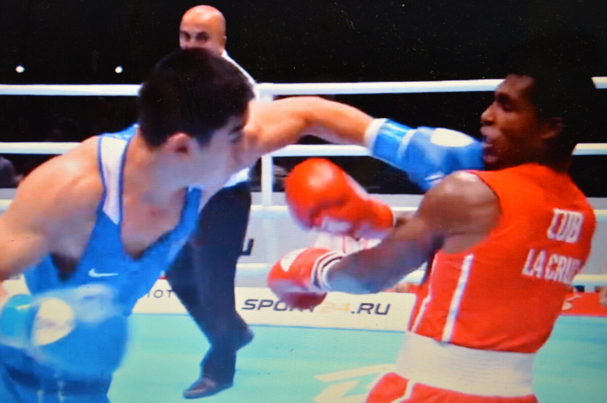 Удар  Нурдаулетова прямо в челюсть,