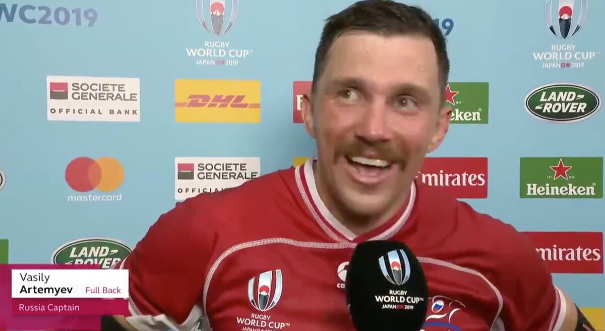Василий Артемьев. Скриншот twitter.com/rugbyworldcup