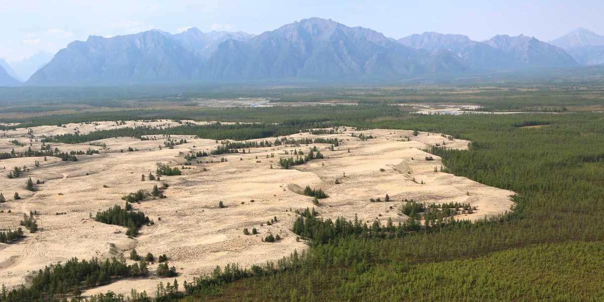 Такая картина открывается с воздуха.