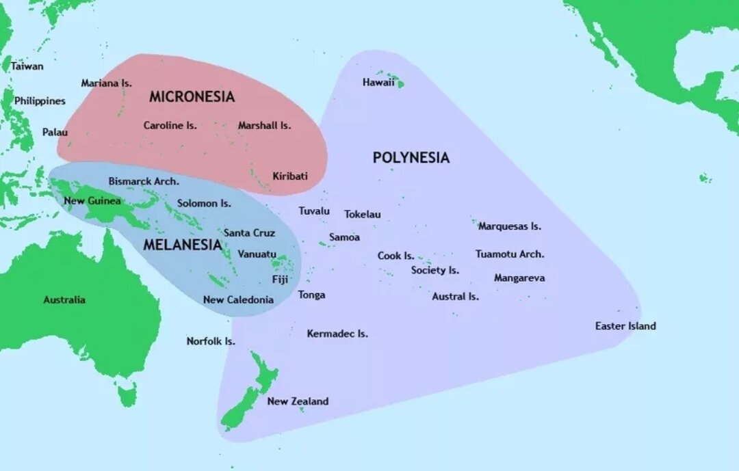 Основные группы островов Тихого океана (фото из сети)