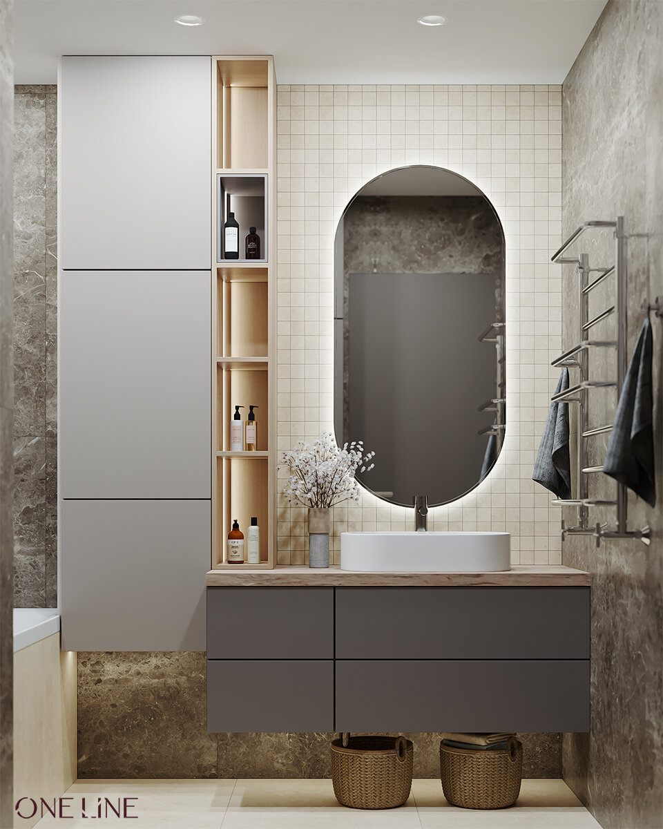 Ванная комната в проекте студии ONE LINE