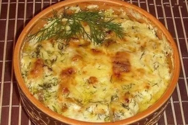 Картофель с курицей, запечённый в духовке
