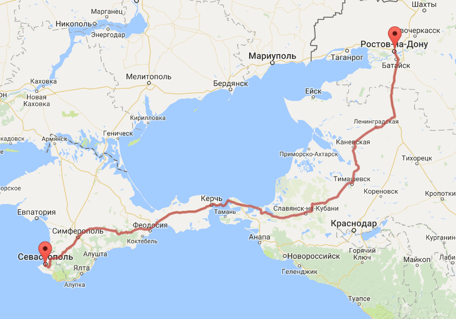Карта краснодар таганрог