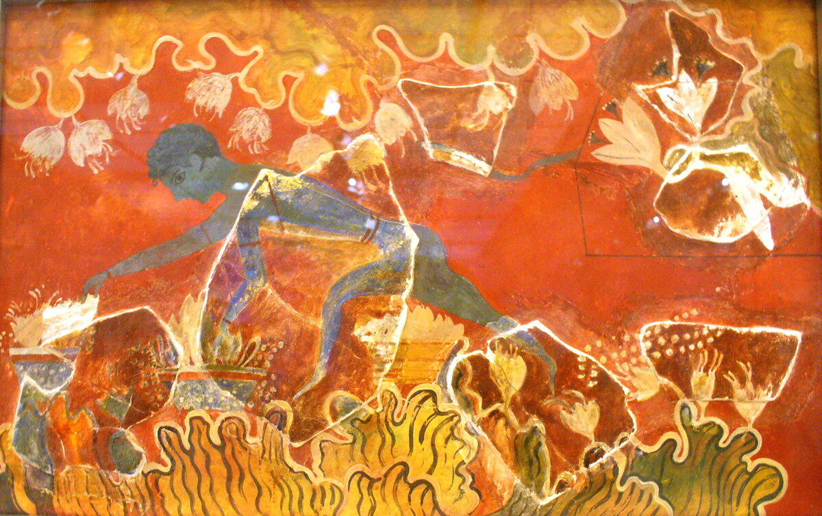 Минойская фреска (человек под водой). Музей Ираклиона, Крит. Фото автора