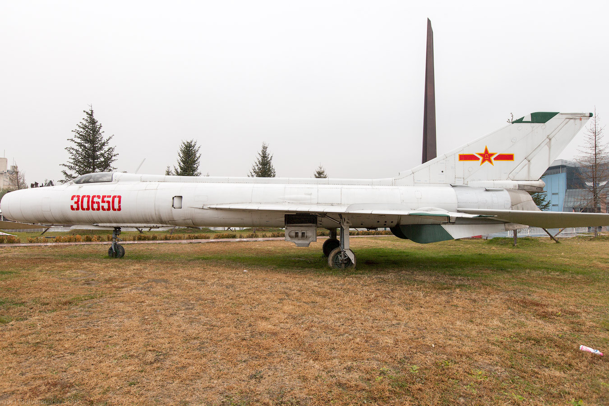 Самолёт является дальнейшим развитием конструкции производившегося по лицензии МиГ-21, однако китайский истребитель больше по размерам и имеет два двигателя. Первоначально истребитель имел лобовой воздухозаборник(как раз наш вариант), который в дальнейшем был заменён двумя боковыми воздухозаборниками, что позволило разместить более мощную БРЛС. Аэродинамическая схема самолёта напоминает истребитель МиГ-23 или F-4 с дельтавидным крылом Су-15.