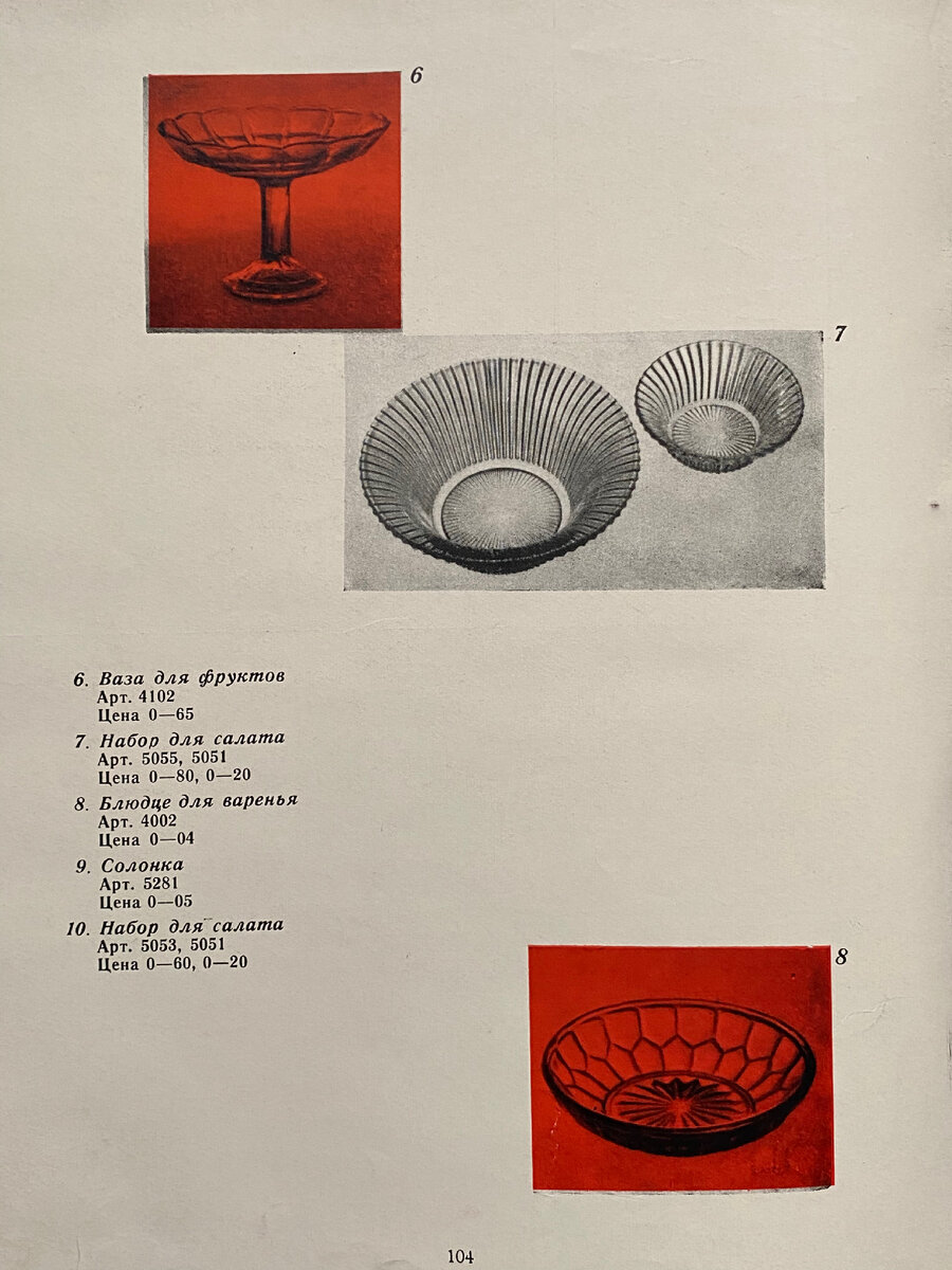 Каталог изделий из стекла, простого и прессованого, СССР 1964 год.  Содержимое сервантов. | Владимир Артамонов | Дзен