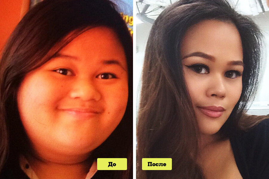 Фото лица до и после похудения фото