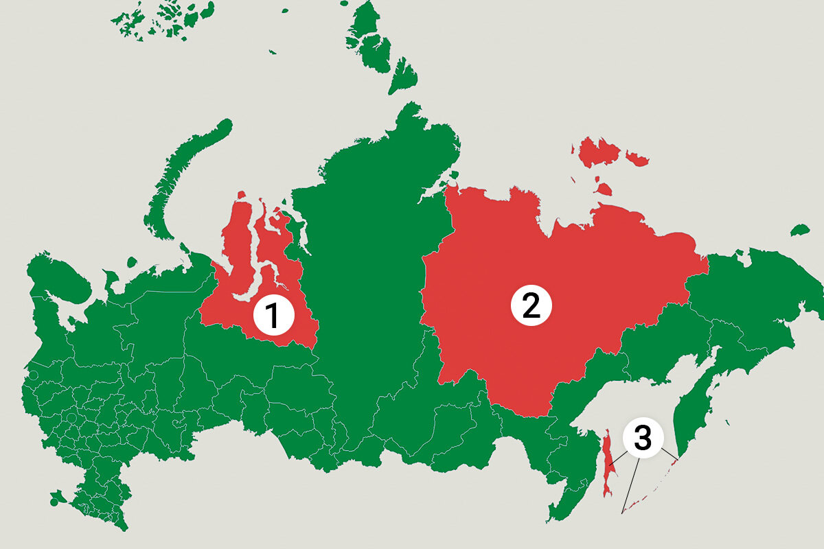 Какие субъекты скрываются под номерами на карте?