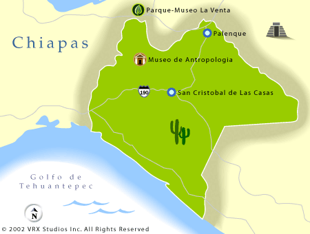 Основная дорога — от города Palenque до San Cristobal de Las Casas, по ней и поедем    