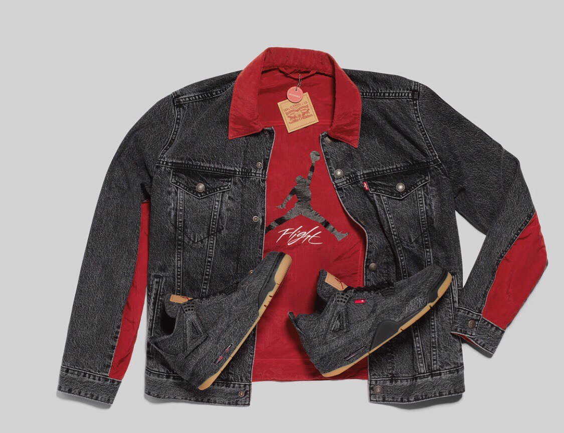 Air jordan x levis online reversible trucker jacket