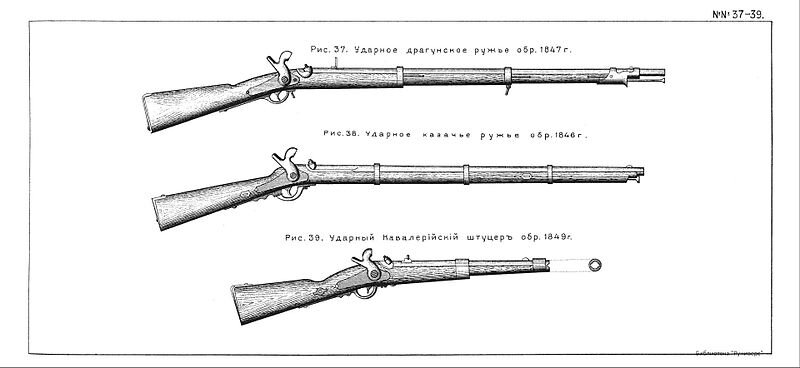 казачье ружье обр.1846 г., Атлас чертежей к "Вооружению русской армии за XIX столетие", В. Г. Федоров, 1901 г.