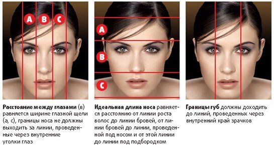 Какое лицо должно. Соотношение черт лица. Золотое сечение пропорции лица. Золотое сечение лица в макияже. Форма лица золотое сечение.