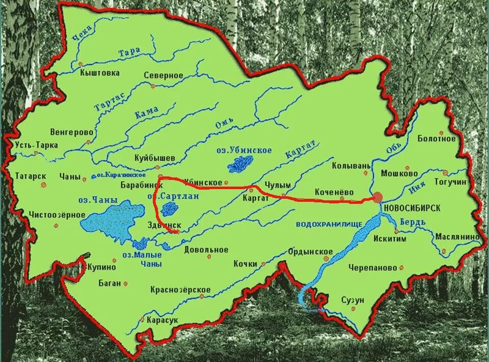 Схема моего пути до Здвинска