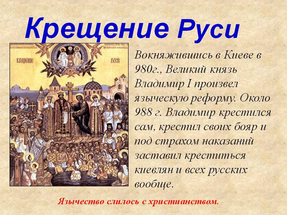 Презентация принятие христианства на руси 3 класс 21 век презентация