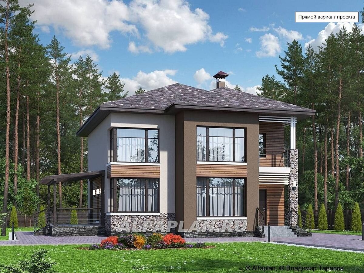 Проект загородного дома "Печора" 692а-2, прямой вариант планировки дома