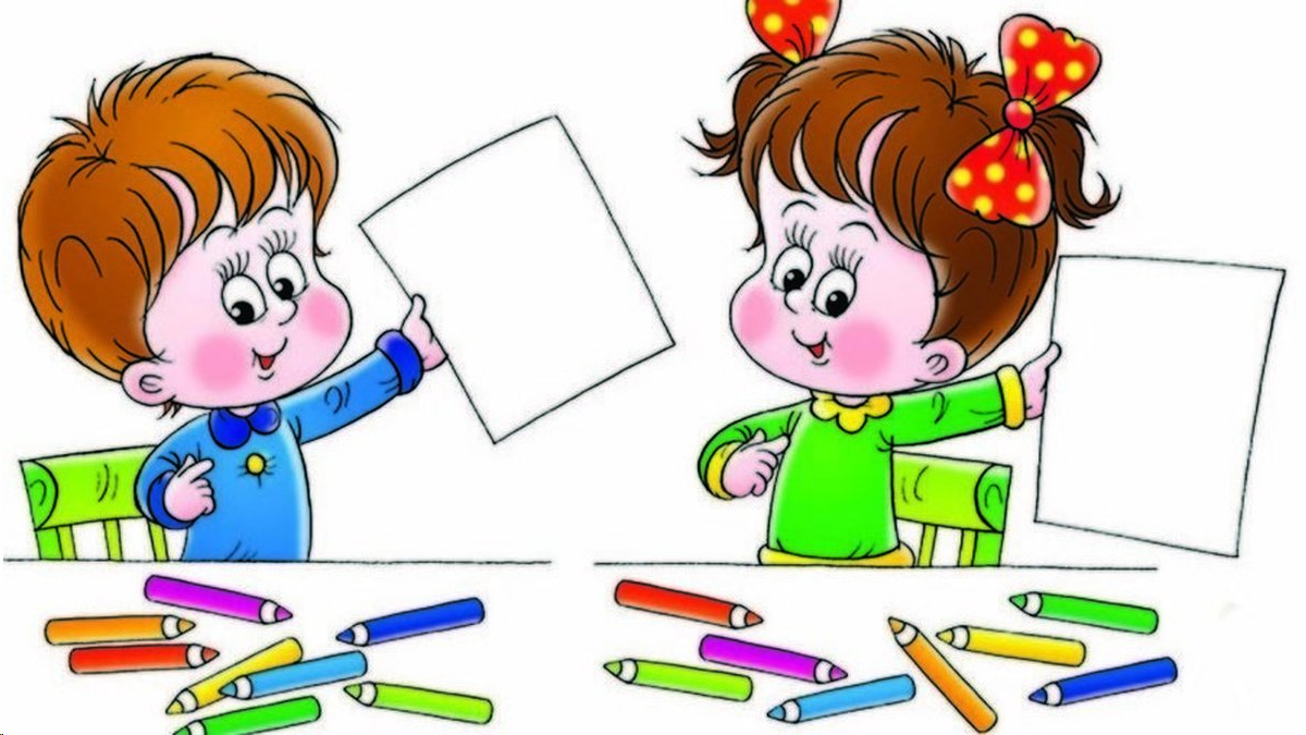 Ребенок рисует мультяшные картинки