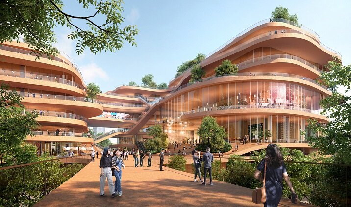 Здания кампуса, как продолжение парка