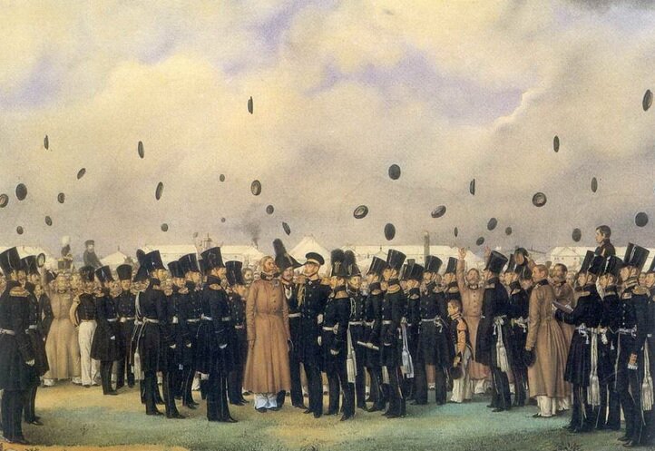 Павел Федотов – Встреча в лагере лейб-гвардии Финляндского полка вел. Кн. Михаила Павловича 8 июля 1837. .