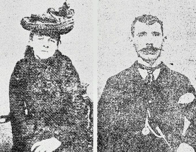 Элиза6ет Суонн и Джон Галлахер. Сохранившееся фото из суде6ного дела (только в таком качестве). О6щественное достояние