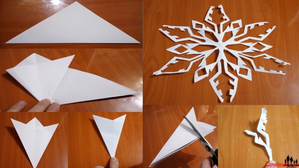 Снежинка из квадратных модулей – новогодняя поделка из бумаги