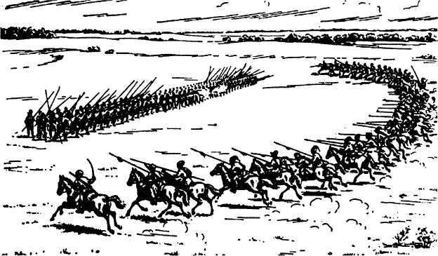 конная  атака лавой