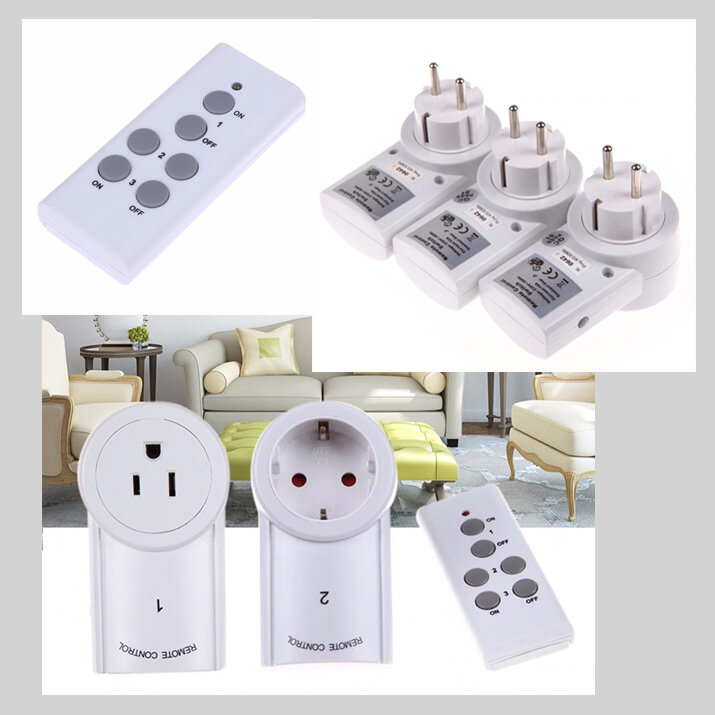 Набор из 3 розеток с дистанционным управлением