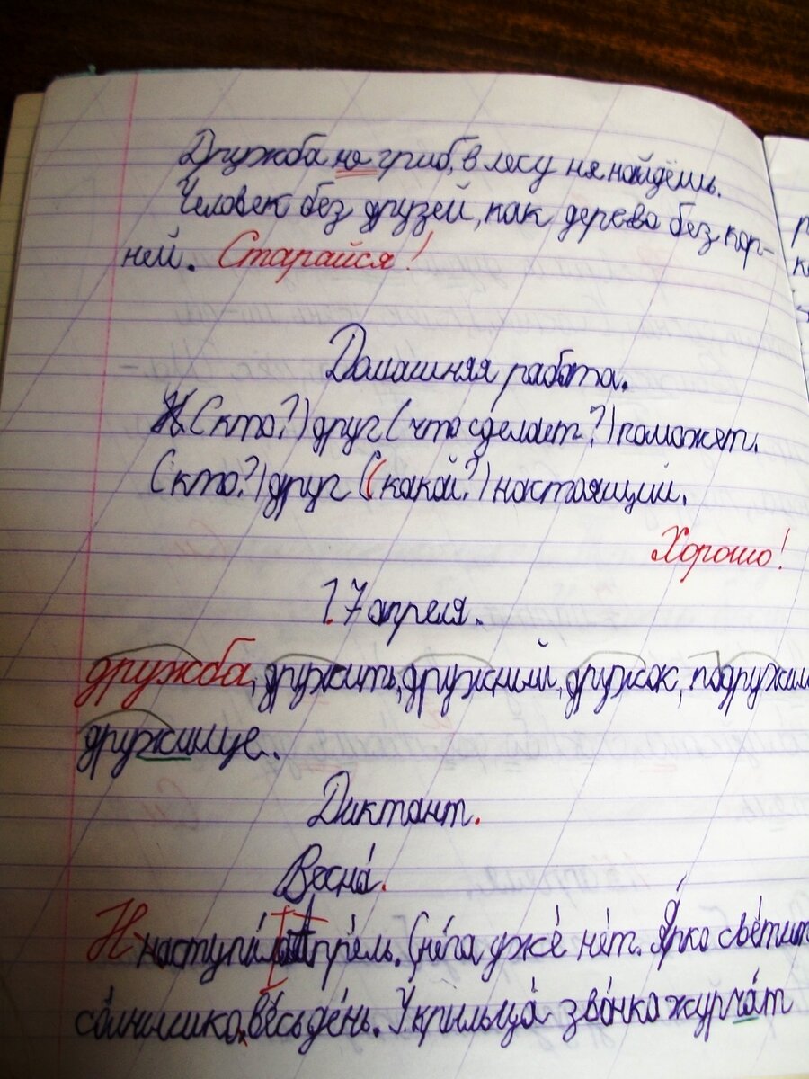 Почерк ребенка в 1 классе фото