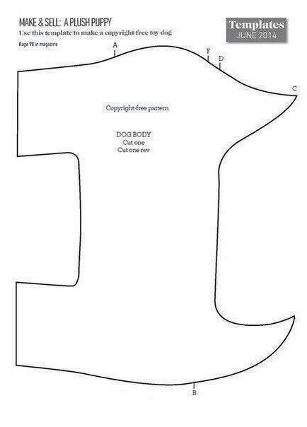 Готовая для распечатки выкройка этого милого пса.
  
   