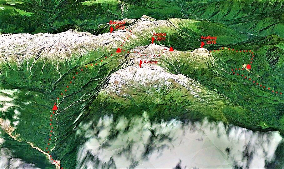 Ахибаху на физической карте