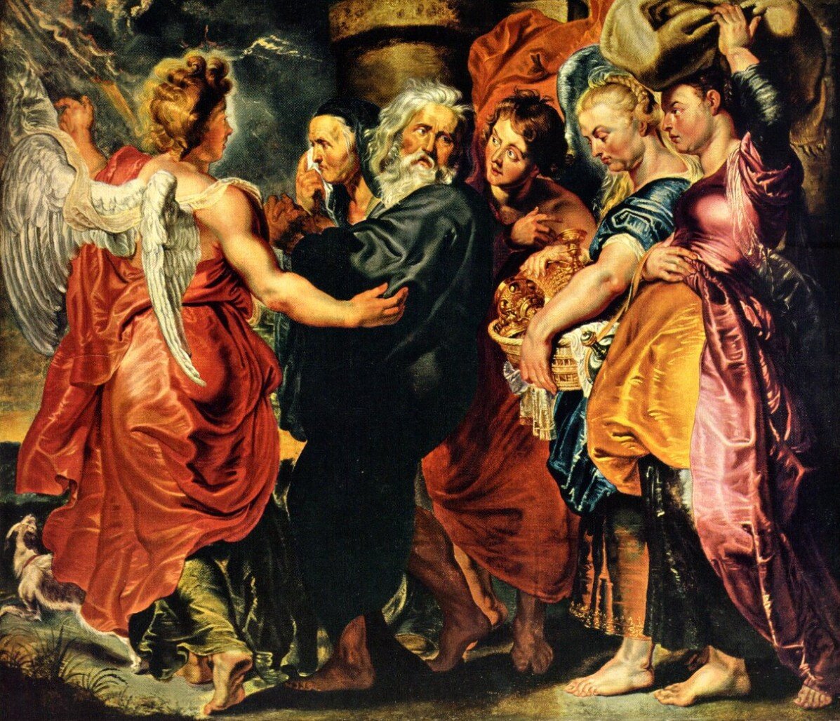 Рубенс «лот с семьёй покидает Содом», 1615.