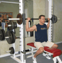 техника армейского жима в тренажере Смитта