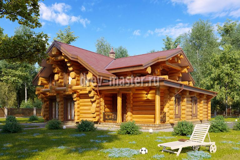 Визуализация парадного входа дома-бани ПД-403 "Княжна" 