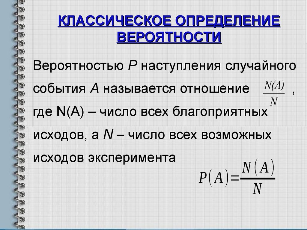 Классическая схема теории вероятностей