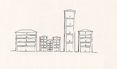 Рисунок 3. Низкие здания и высокие потолки.