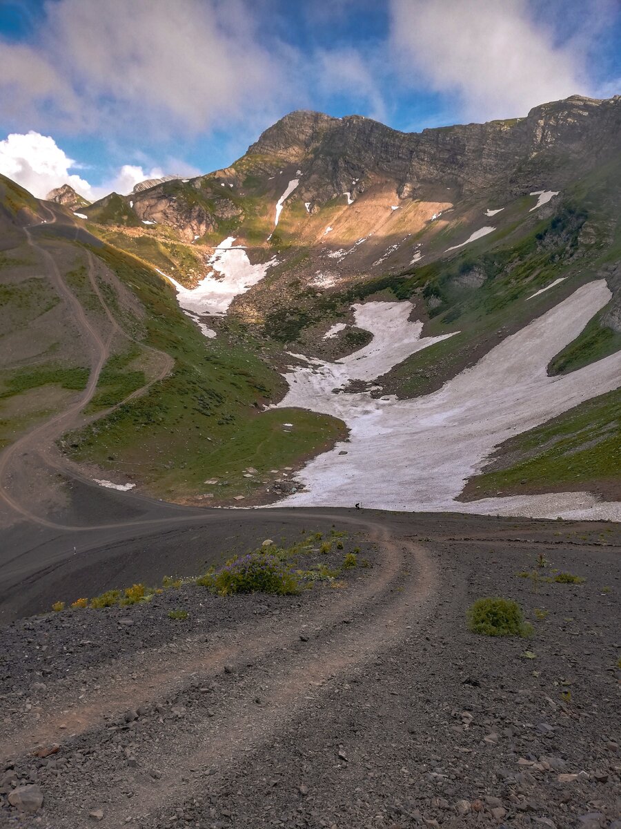 Снег на Черной пирамиде, июль 2019 год. Фото из личного архива.