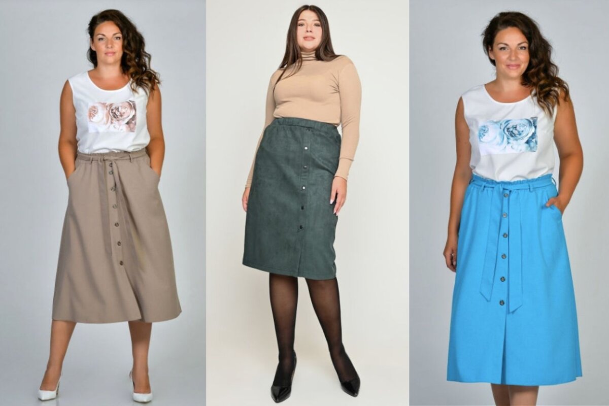 Юбку такого фасона можно подрать на любое время года