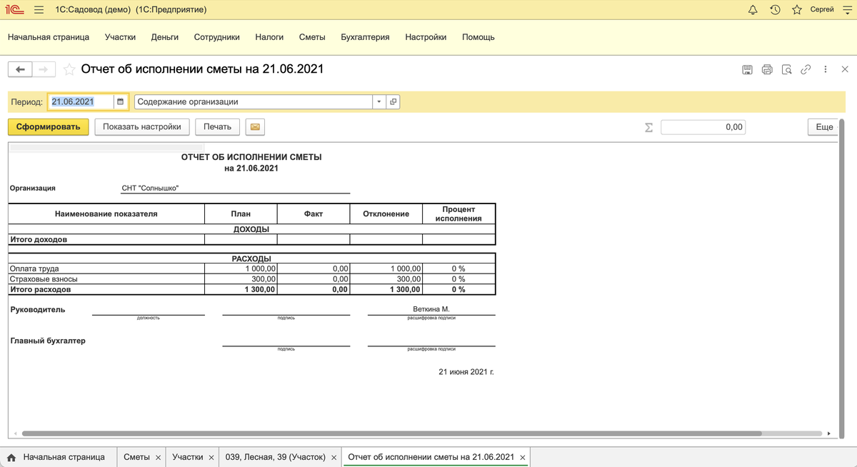 Отчет о выполнении сметы очень облегчает работу правления