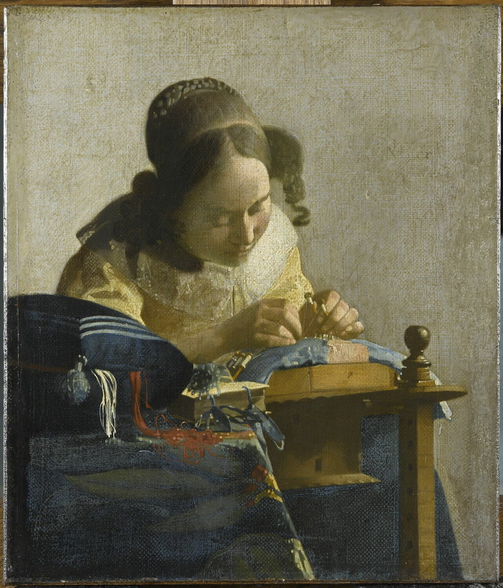 La Dentellière Date de création/fabrication : 3e quart du XVIIe siècle (vers 1669 - 1670), Vermeer, Johannes, Pays Bas, École de