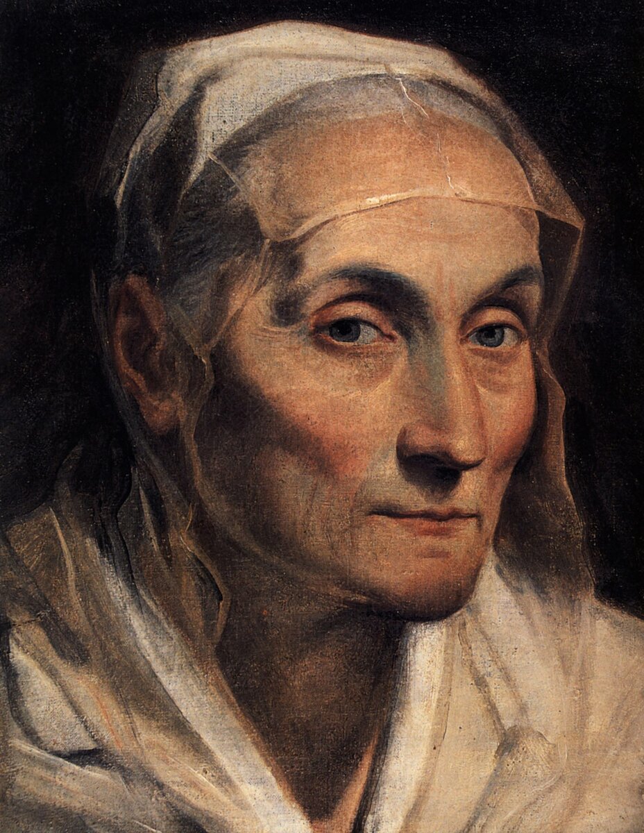 Portrait of old woman by Guido Reni, 1630. С00