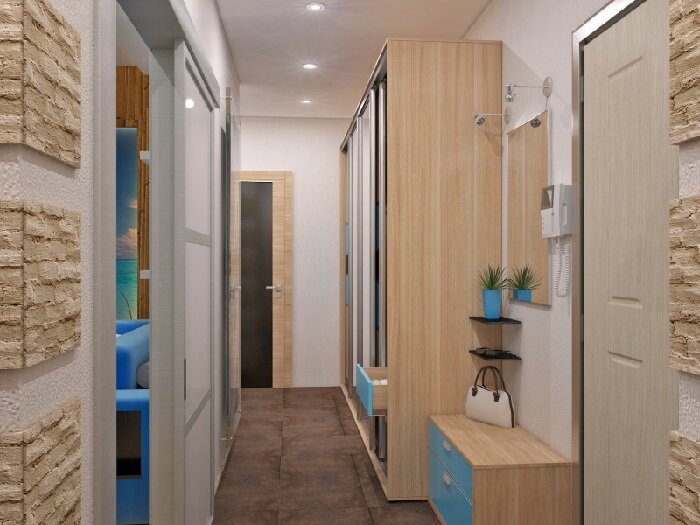 Фото Мебель для нестандартной  по форме и размеру прихожей.