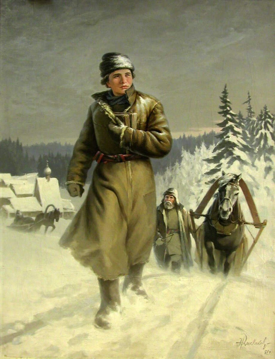 Картина Н.И. Кислякова «Юноша Ломоносов на пути в Москву» (1951) 