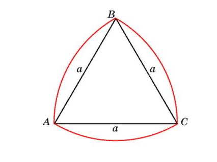 Округлая сторона. Треугольник Франца Рело. Треугольник Рело Леонардо да Винчи. Ширина треугольника Рело. Круглый треугольник Рело.