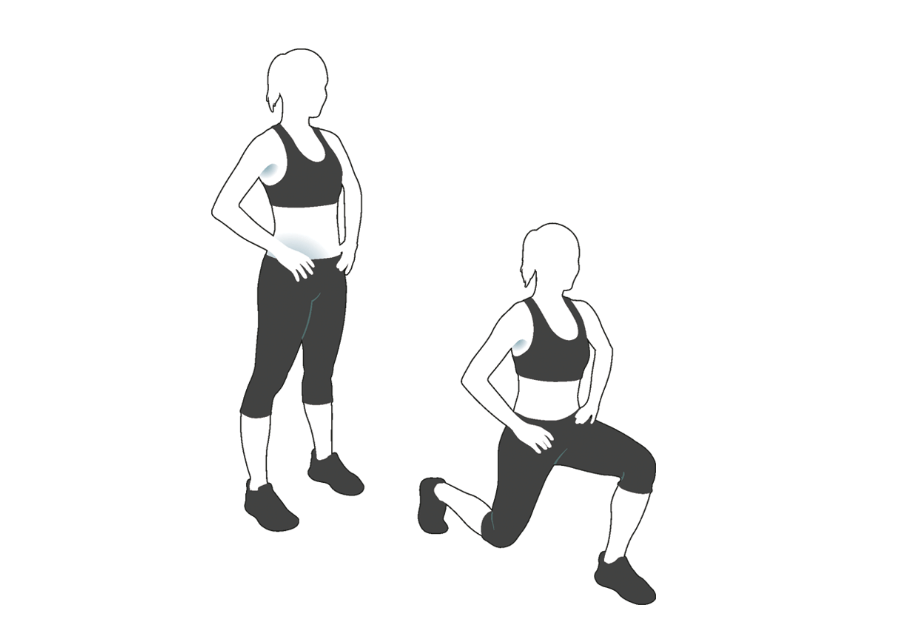 Колено почти касается земли.
Таким способом проходим 15-20 метров, после чего делаем ускорение.