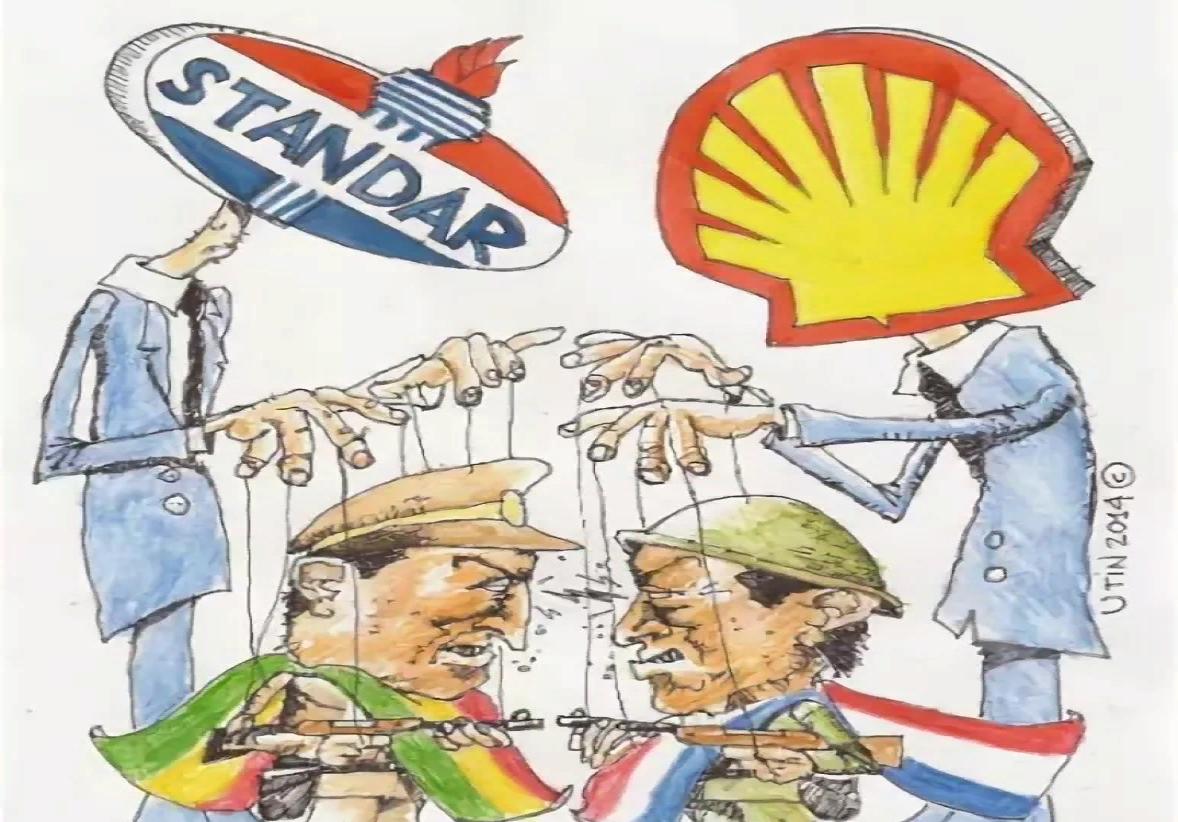 А спонсор этой войны: нефтяные компании! Нефтяные компании - мы готовы прийти!