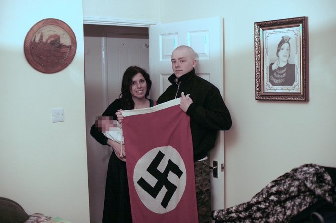 Dominic Casciani✔@BBCDomC · 15 окт. 2018 г.Latest from the trial of a couple accused of being members of banned far-right group National Action. The jury were today shown an image of Claudia Patatas and her partner, Adam Thomas, their baby and a swastika flag: https://www.bbc.co.uk/news/uk-england-oxfordshire-45866238 …
