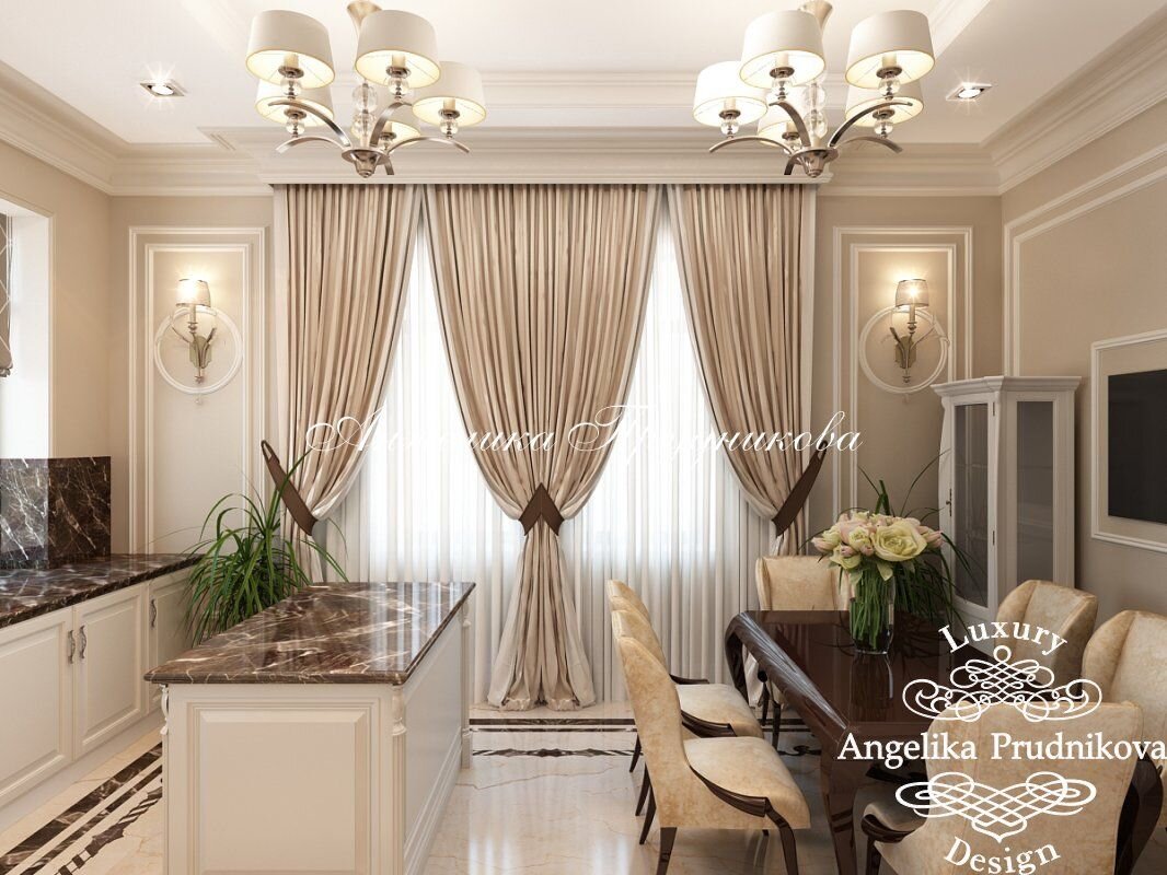 На фото: Неоклассика в интерьере дома в Новогорске