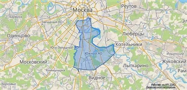 Карта юао москвы